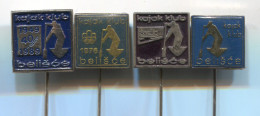 Rowing, Kayak, Canoe, Rafting - Club BELISCE Croatia, Vintage Pin  Badge, 4 Pieces - Canoë