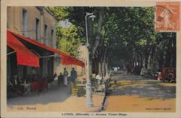 CPA Hérault LUNEL Circulé Commerces - Lunel