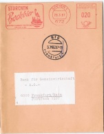 BIER-L4 - ALLEMAGNE EMA Illustrée Storchen Bier Speyer 1967 Sur Enveloppe Commerciale 1967 - Birre