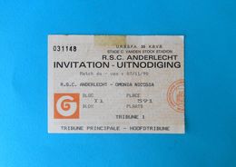 RSC ANDERLECHT V OMONIA Nicosia Cyprus - 1990. Football Match Ticket Soccer Billet Foot Fussball Calcio Belgium Belgie - Tickets D'entrée