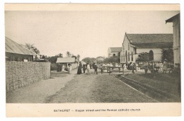RB 1100 - Early Gambia Postcard - Hagan Street & Roman Catholic Church - Bathurst Africa - Gambia