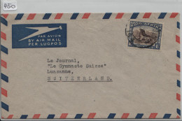 Air Mail From Johannesburg To Lausanne Suisse 1 Sh - Covers & Documents