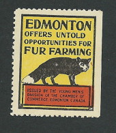 C06-04 CANADA Edmonton Promotion Stamp 4 MNH Fur Fox - Werbemarken (Vignetten)