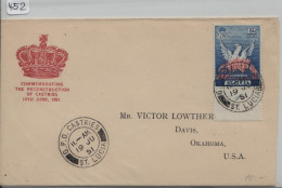 1951 St Lucia Reconstruction Castries Single Franked Cover To US - Ste Lucie (...-1978)