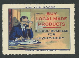C06-24 CANADA Made In Winnipeg 1914 Promotion Stamp 7 MHR - Werbemarken (Vignetten)