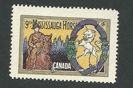 C06-34 CANADA WWI Delandre 9th Mississauga Horses Stamp MHR - Viñetas Locales Y Privadas