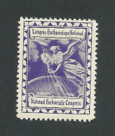 C06-48 CANADA Quebec 1938 National Eucharistic Congress Purple MHR - Werbemarken (Vignetten)