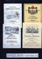 BORDEAUX - Controlée 4 Etiquettes - N° 44 - Collections, Lots & Séries
