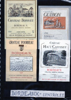 BORDEAUX - Controlée 4 Etiquettes - N° 46 - Collections, Lots & Séries