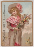 Chromo - Chocolat Ibled - Paris - Mondicourt - Femme Portant Un Bouquet De Fleurs - Ibled