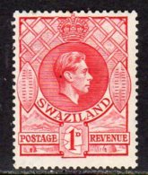 Swaziland GVI 1938 1d Definitive, Perf 13½x14, Hinged Mint (BA2) - Swasiland (...-1967)