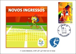 ARGELIA 2016 - FDC Olympic Games Rio 2016 Tennis Olympische Spiele Olímpicos Olympics - Eté 2016: Rio De Janeiro