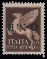 Italia: R.S.I. - Guardia Nazionale Repubblicana / Posta Aerea:  50 C. Bruno (VARIETA´) - 1944 - Airmail