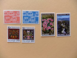 ISLANDIA  LES PENSÉES EUROPÉENNES Yvert Nº 381 / 82 + 400 / 01 + 509 / 10 ** MNH - Unused Stamps