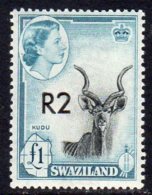 Swaziland QEII 1961 R2 On £1 Surcharge, Type IIa, Hinged Mint (BA2) - Swasiland (...-1967)