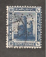 Perfin Perforé Firmenlochung Egypt SG 91 VO Co Vacuum Oil Company - 1915-1921 Britischer Schutzstaat