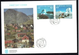 1991  Tourism Issue: Iceberg, Dog Sled  MiNr 217-8 - FDC