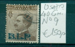 REGNO 1922-23 EFFIGIE B.L.P. 40 C. BRUNO ANNULLATO N.9 - Francobolli Per Buste Pubblicitarie (BLP)