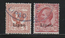 Italian Colonies 1912 Greece Aegean Islands Egeo Lipso No 1 And 3 Lot Used (B353) - Ägäis (Lipso)