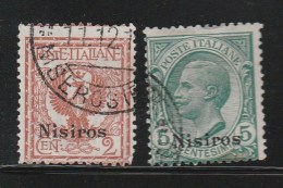 Italian Colonies 1912 Greece Aegean Islands Egeo Nisiro Nisiros No 1 And 2 Lot Used (B353) - Aegean (Nisiro)