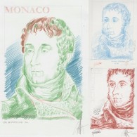 Monaco 2008 Y&T 2617. 3 Dessins Originaux Servant D´épreuve De Couleurs Et De Gravure. André Masséna, Soldat De Napoléon - Napoléon