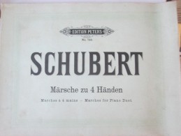 Schubert Ed Peters  749 Piano   à  4 Mains Partition  Marche  For Piano Duet Handen - Libri Di Canti