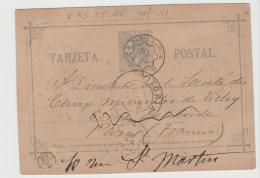 EE005 /-/SPANIEN -  Victoria Nach Paris 1885 Mit Bahnpoststempel Und Neuer Anschrift - 1850-1931