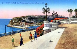 Monte-Carlo. Les Terrasses Du Casino Et Le Rocher - Terraces