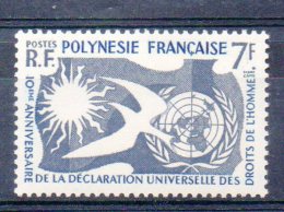 POLYNESIE   Timbre Neuf ** De1958    ( Ref 3381)  - Droits De L'homme - - Nuevos