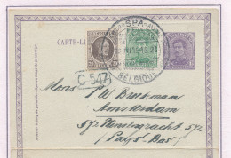 819/23 -- Carte-Lettre Petit Albert En Mixte Avec TP Houyoux SPA 1923 Vers AMSTERDAM - TARIF PREFERENTIEL 40 C - Cartas-Letras