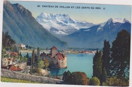 SUISSE,HELVETIA,SWISS,SCH WEIZ,SVIZZERA,SWITZERLAND ,VAUD,chateau Chillon En 1913,veytaux,Montreux, Lac Léman - Montreux