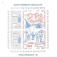 St Pierre Et Miquelon    - 1989 - Révolution Française Philexfrance 89  - Bloc N° 3 - Neuf ** - MNH - Blokken & Velletjes