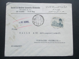 Ägypten 1939 Einzelfrankatur Nach Wiesbaden. Societe De Matieres Colorantes Allemandes Waibel & Co. Le Caire P.O. Bag - Cartas & Documentos