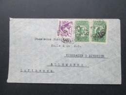 Brasilien Luftpostbeleg 1930er Jahre. Luftfahrtmotive. Luftpostmarken. Lufthansa. Pianos Gebrüder Schmölz - Storia Postale