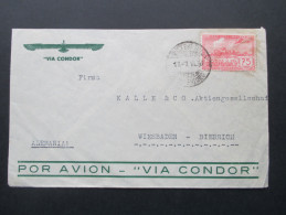 Uruguay 1939 Luftpostbrief Via Condor. A Anilinas Alemanas Montevideo - Uruguay