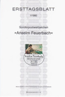 Germany Deutschland 1980-01 ETB ERSTTAGSBLATT "Anselm Feuerbach" Painter, First Day Sheet, Canceled In Bonn - 1974-1980