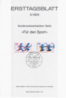 Germany Deutschland 1979-05 ETB ERSTTAGSBLATT "Fur Den Sport" Running Archery, First Day Sheet, Berlin - 1974-1980