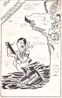 SAPEUR POMPIERS PROGRAMME DE LA 13 EME CIE - LIBERATION GUERRE 39 40 - CARICATURE CHUTE D HITLER FACE AU MUR ATLANTIQUE - Firemen