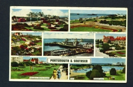 ENGLAND  -  Portsmouth And Southsea  Multi View  Used Postcard - Portsmouth