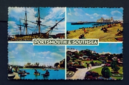 ENGLAND  -  Portsmouth And Southsea  Multi View  Used Postcard - Portsmouth