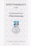Germany Deutschland 1981-14 ETB Polarforschung, Polar Tractor, Film Cinema Camera, First Day Sheet, Canceled In Bonn - 1981-1990