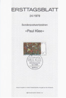 Germany Deutschland 1979-24 Paul Klee, Artist Maler Painter, First Day Sheet, Canceled In Bonn - 1974-1980