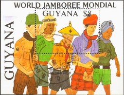 Guyana 1989 Scouting Jambore Australia Block Issue Cancelled - Gebraucht