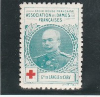 Vignette Militaire Croix Rouge - Association Des Dames Françaises - Général De Langle De Cary - Red Cross