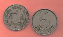 COOPERATIVAS # 5 PESETAS UNION ANGLESENSE (1) - Notgeld