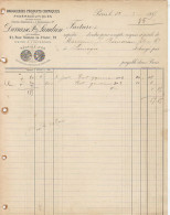 Darrasse Frères & Landrin, Drogueries & Produits Chimiques, à Monsieur Bourdeau, Distillateur, Limoges. 1887 - Droguerie & Parfumerie