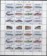 SURINAME, 2016, MNH, FISH, SHEETLET OF 2 SETS - Pesci