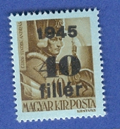 * 1945  N° 687  SURCHARGE    1945  40 FILLER NOIR  10 BRUN   BLEU  NEUF  DOS CHARNIÈRE - Variétés Et Curiosités