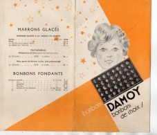 VP4911 - Dépliant Publicitaire -  PARIS - Bonbons - Chocolat  DAMOY Bonbons De Choix , Fantaisies Pour Noel - Advertising