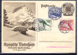 Jeux Olympique D’hiver à Garmish-Partenkirchen, 559 / 561 Sur Entier Carte Postale - Winter 1936: Garmisch-Partenkirchen